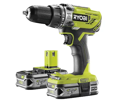 Аккумуляторная дрель-шуруповерт, ударная, ONE+,18В RYOBI R18PD3-215S