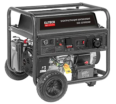 Бензогенератор, 9,0 кВт, с электростартером ELITECH HD GES 12500EAW