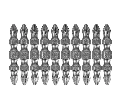 Бита двухсторонняя, PH2-PH2 х 45 мм, сталь S2, 10 шт. Denzel