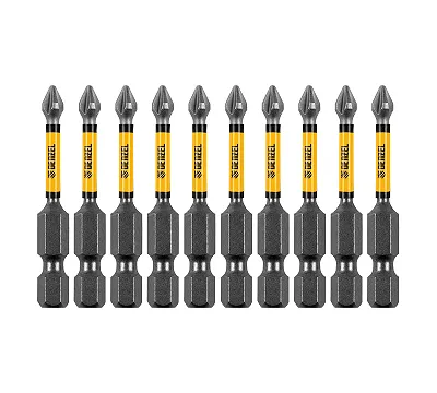 Бита IMPACT, PH1x50 мм, лазерная обработка шлица, сталь S2, 10 шт., Е 6,3 Denzel