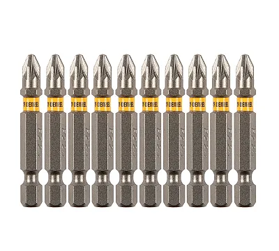 Бита PZ2х50, сталь S2, шестигранный профиль, 10 шт. Е 6,3 Denzel