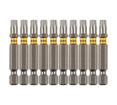 Бита TX 30х50, сталь S2, шестигранный профиль, 10 шт. Е 6,3 Denzel