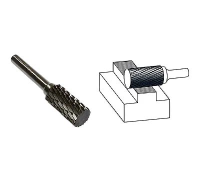 Борфреза цилиндрическая d12x25x6x65 Р6М5 x-образн. насечка CNIC