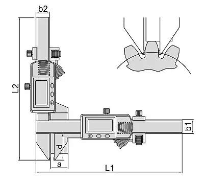 Штангензубомер ШЗЦ-М25 0.01 мм / 0.0005" INSIZE 1181-M25A
