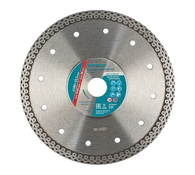 Диск алмазный, 180 х 22.2 мм, тонкий, сплошной (Jaguar) мокрая резка Gross
