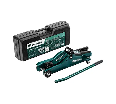 Домкрат гидравлический подкатной, 2 т, 85-330 мм, низкий подхват, в пласт. кейсе Сибртех