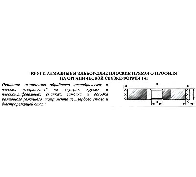 Эльборовый круг 1А1(плоский прямого профиля) 150х10х5х32 ЛКВ40 80/63 100% В2-01 100,0 кар.