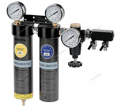 Фильтр влагомаслоотделитель 1/2", с манометром NORDBERG NP8594