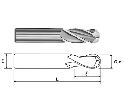 Фреза концевая радиусная d6,0x19x61 ц/х ВК8 z=3 R-3,0