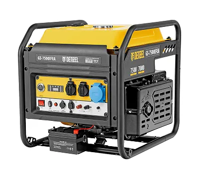 Генератор инверторный GS-7500iFEA, 7,5 кВт, 230 В, открытый корпус, электростартер, ATS DENZEL