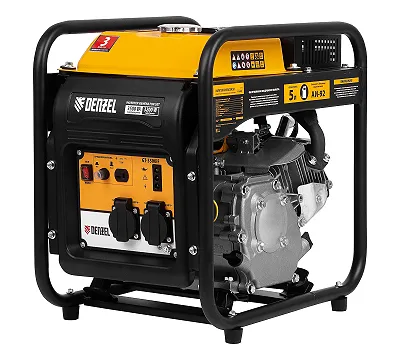 Генератор инверторный GT-3500iF, 3.5 кВт, 230 В, бак 5 л, открытый корпус, ручной старт Denzel