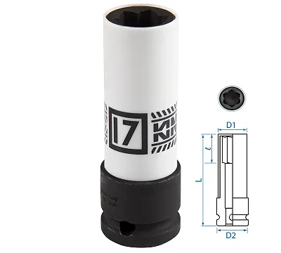 Головка для секретных болтов MB ударная 1/2", 17 мм KING TONY 9BW4501