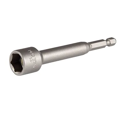 Головка для шуруповерта шестигранная 1/4", 13 мм, L = 100 мм, магнитная KING TONY 7611013M
