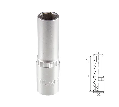 Головка торцевая глубокая шестигранная 1/2", 12 мм TOLSEN TT16562