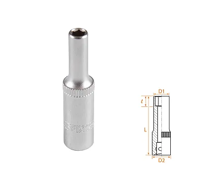 Головка торцевая глубокая шестигранная 1/4", 4,5 мм AFFIX AF00120045