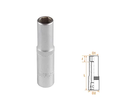 Головка торцевая глубокая шестигранная 1/4", 7 мм AFFIX AF00120007