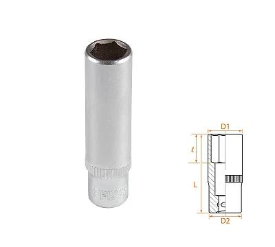 Головка торцевая глубокая шестигранная 1/4", 9 мм AFFIX AF00120009