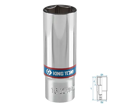 Головка торцевая глубокая шестигранная KING TONY DIN 3124