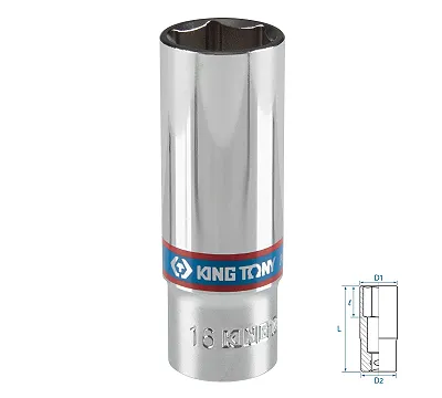 Головка торцевая глубокая шестигранная KING TONY