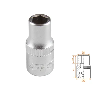 Головка торцевая стандартная шестигранная 1/4", 6 мм AFFIX AF00020006