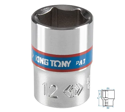 Головка торцевая стандартная шестигранная KING TONY DIN 3124
