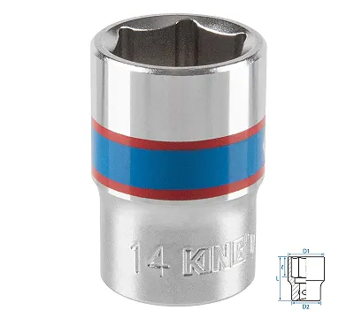 Головка торцевая стандартная шестигранная 14 мм 3/8'' KING TONY 333514M
