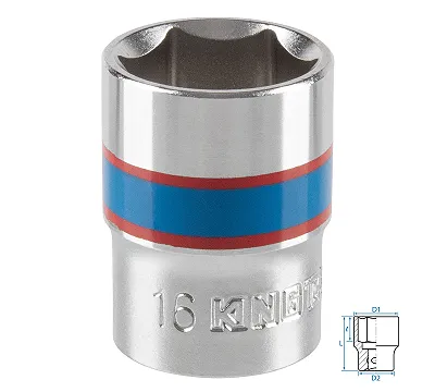 Головка торцевая стандартная шестигранная 16 мм 3/8'' KING TONY 333516M