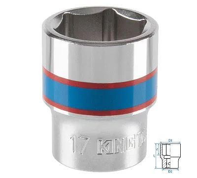 Головка торцевая стандартная шестигранная 17 мм 3/8'' KING TONY 333517M