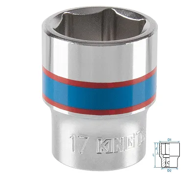 Головка торцевая стандартная шестигранная 17 мм 3/8'' KING TONY