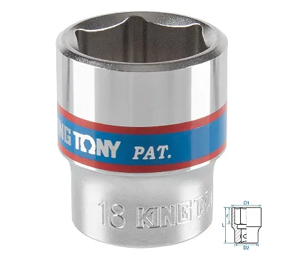 Головка торцевая стандартная шестигранная KING TONY