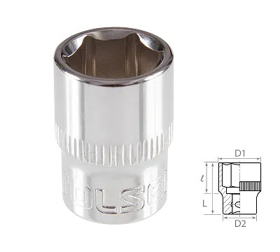 Головка торцевая стандартная шестигранная 3/8", 12 мм TOLSEN TT16312