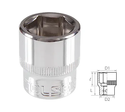 Головка торцевая стандартная шестигранная 3/8", 19 мм TOLSEN TT16319
