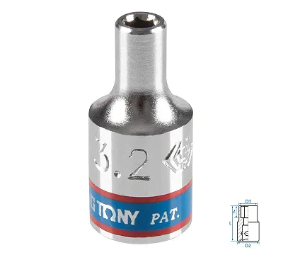 Головка торцевая стандартная шестигранная 32 мм 1/4'' KING TONY