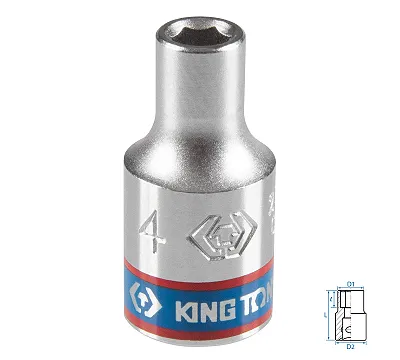 Головка торцевая стандартная шестигранная KING TONY DIN 3124