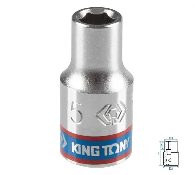 Головка торцевая стандартная шестигранная KING TONY