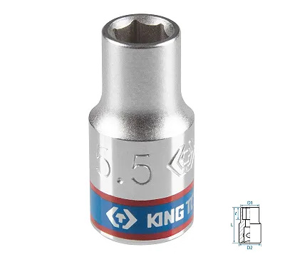 Головка торцевая стандартная шестигранная 5,5 мм 1/4'' KING TONY