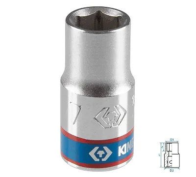 Головка торцевая стандартная шестигранная 7 мм 1/4'' KING TONY