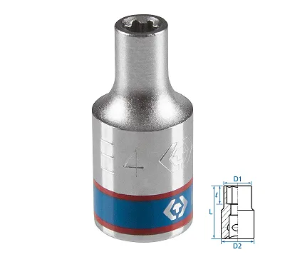 Головка торцевая TORX Е-стандарт 1/4'' E4 KING TONY 237504M