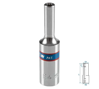 Головка торцевая TORX Е-стандарт 1/4'' E4 KING TONY
