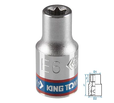 Головка торцевая TORX Е-стандарт KING TONY DIN 3120