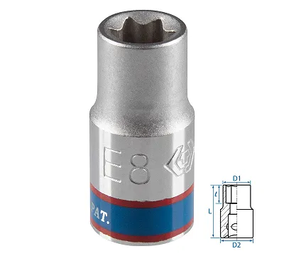 Головка торцевая TORX Е-стандарт KING TONY DIN 3120