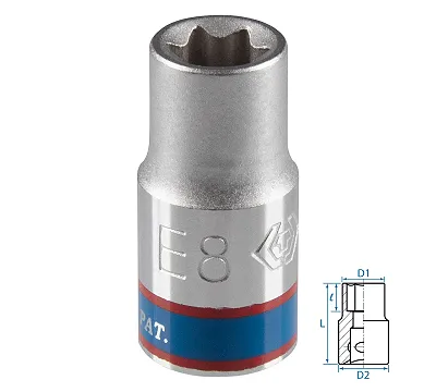 Головка торцевая TORX Е-стандарт 1/4'' E8 KING TONY