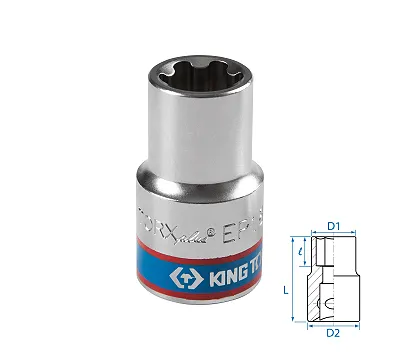 Головка торцевая TORX Plus 1/2", EP18, L = 45 мм KING TONY 433E18M