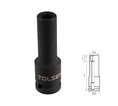 Головка торцевая ударная глубокая шестигранная 1/2", 10 мм TOLSEN TT18260