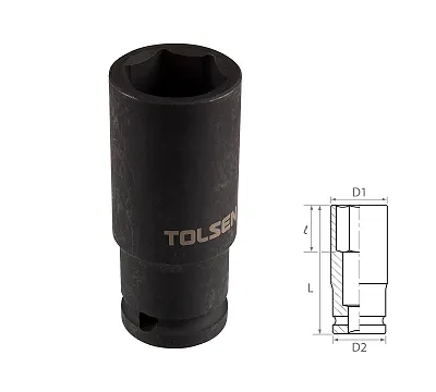 Головка торцевая ударная глубокая шестигранная 1/2", 21 мм TOLSEN TT18271