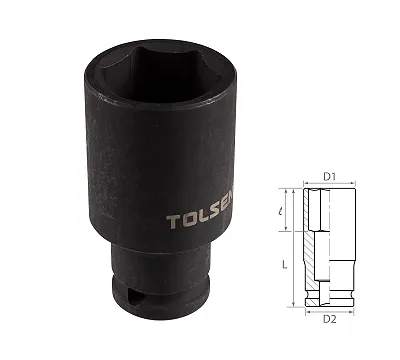 Головка торцевая ударная глубокая шестигранная 1/2", 30 мм TOLSEN TT18280
