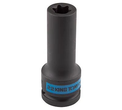 Головка торцевая ударная глубокая TORX Е-стандарт 3/4", E22, L = 110 мм KING TONY 647522M