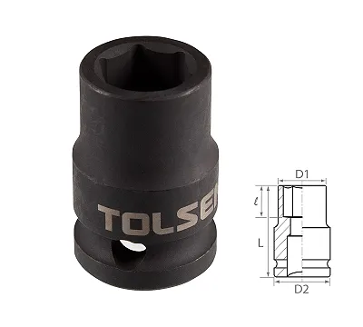 Головка торцевая ударная шестигранная 1/2", 15 мм TOLSEN TT18215