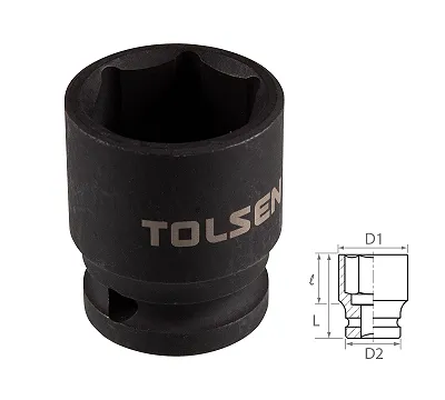 Головка торцевая ударная шестигранная 1/2", 23 мм TOLSEN TT18223