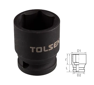 Головка торцевая ударная шестигранная 1/2", 22 мм TOLSEN TT18222